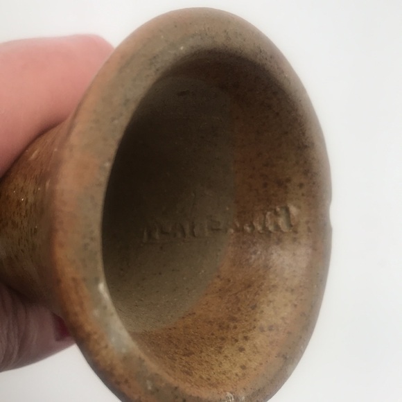 VTG Michael Schyler Flat Earth Set of 2 Art Pottery Goblets - Picture 10 of 13